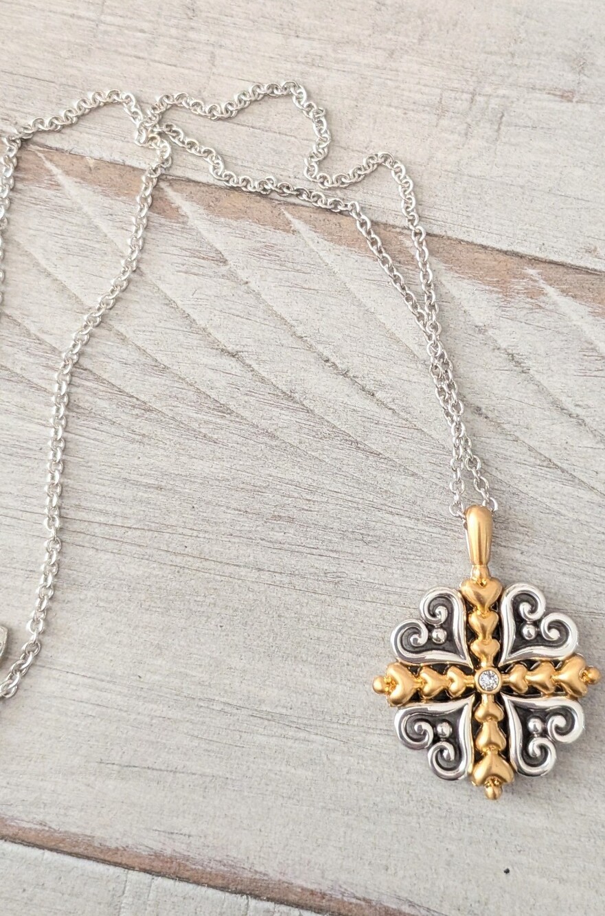 Brighton Alcazar Heart Two Tone Necklace NWOT